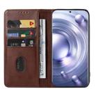 For vivo X80 Pro Magnetic Closure Leather Phone Case(Brown) - 3