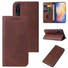 For vivo X50 5G Magnetic Closure Leather Phone Case(Brown) - 1