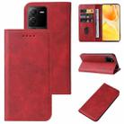 For vivo S15 Magnetic Closure Leather Phone Case(Red) - 1