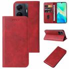 For vivo S15e Magnetic Closure Leather Phone Case(Red) - 1