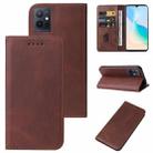 For vivo T1 5G Magnetic Closure Leather Phone Case(Brown) - 1