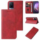 For vivo V21 5G Magnetic Closure Leather Phone Case(Red) - 1