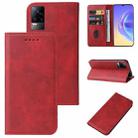 For vivo V21e 4G / Y73 2021 Magnetic Closure Leather Phone Case(Red) - 1