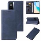 For vivo Y76 5G Magnetic Closure Leather Phone Case(Blue) - 1