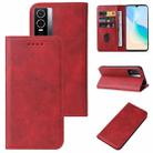 For vivo Y76 5G Magnetic Closure Leather Phone Case(Red) - 1