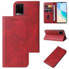 For vivo Y33t Magnetic Closure Leather Phone Case(Red) - 1