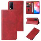 For vivo Y30 Magnetic Closure Leather Phone Case(Red) - 1