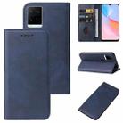 For vivo Y21G Magnetic Closure Leather Phone Case(Blue) - 1