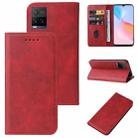 For vivo Y21s Magnetic Closure Leather Phone Case(Red) - 1