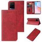 For vivo Y21t Magnetic Closure Leather Phone Case(Red) - 1