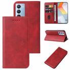 For vivo iQOO 9 SE Magnetic Closure Leather Phone Case(Red) - 1