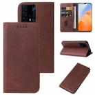 For vivo iQOO Z5 Magnetic Closure Leather Phone Case(Brown) - 1