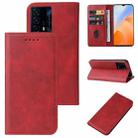 For vivo iQOO Z5 Magnetic Closure Leather Phone Case(Red) - 1
