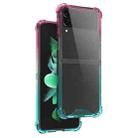 For Samsung Galaxy Z Flip4 Acrylic Gradient Color Shockproof Phone Case(Pink Green) - 1