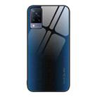 For vivo S9 Texture Gradient Glass TPU Phone Case(Blue) - 1