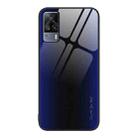 For vivo S9e Texture Gradient Glass TPU Phone Case(Dark Blue) - 1