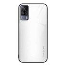 For vivo S9e Texture Gradient Glass TPU Phone Case(White) - 1