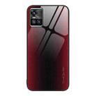 For vivo S10 Texture Gradient Glass TPU Phone Case(Red) - 1