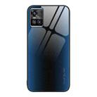 For vivo S10 Texture Gradient Glass TPU Phone Case(Blue) - 1