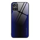 For vivo S10 Texture Gradient Glass TPU Phone Case(Dark Blue) - 1