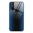 For vivo V15 Texture Gradient Glass TPU Phone Case(Blue) - 1