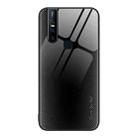 For vivo V15 Texture Gradient Glass TPU Phone Case(Black) - 1