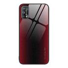 For Realme 7 Texture Gradient Glass TPU Phone Case(Red) - 1