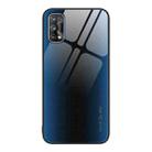 For Realme 7 Texture Gradient Glass TPU Phone Case(Blue) - 1