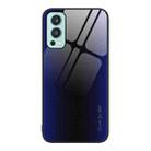 For OnePlus Nord 2 5G Texture Gradient Glass TPU Phone Case(Dark Blue) - 1