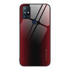 For OnePlus Nord N10 5G Texture Gradient Glass TPU Phone Case(Red) - 1