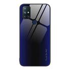 For OnePlus Nord N10 5G Texture Gradient Glass TPU Phone Case(Dark Blue) - 1