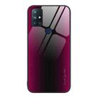 For OnePlus Nord N10 5G Texture Gradient Glass TPU Phone Case(Rose Red) - 1