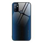 For OnePlus Nord N100 Texture Gradient Glass TPU Phone Case(Blue) - 1