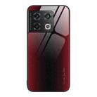 For OnePlus 10 Pro Texture Gradient Glass TPU Phone Case(Red) - 1