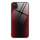For Samsung Galaxy A12 5G Texture Gradient Glass TPU Phone Case(Red) - 1