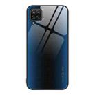 For Samsung Galaxy A12 5G Texture Gradient Glass TPU Phone Case(Blue) - 1