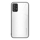 For Samsung Galaxy A52 4G / 5G Texture Gradient Glass TPU Phone Case(White) - 1