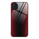 For Samsung Galaxy M32 Texture Gradient Glass TPU Phone Case(Red) - 1