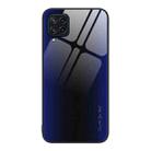 For Samsung Galaxy M32 Texture Gradient Glass TPU Phone Case(Dark Blue) - 1