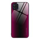 For Samsung Galaxy M32 Texture Gradient Glass TPU Phone Case(Rose Red) - 1