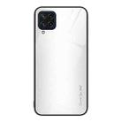 For Samsung Galaxy M32 Texture Gradient Glass TPU Phone Case(White) - 1