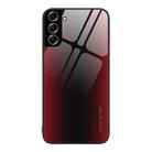 For Samsung Galaxy S22+ 5G Texture Gradient Glass TPU Phone Case(Red) - 1