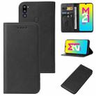 For Samsung Galaxy M21 2021 Magnetic Closure Leather Phone Case(Black) - 1