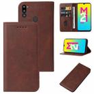 For Samsung Galaxy M21 2021 Magnetic Closure Leather Phone Case(Brown) - 1