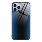 For iPhone 13 Pro Texture Gradient Glass TPU Phone Case (Blue) - 1