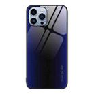 For iPhone 13 Pro Texture Gradient Glass TPU Phone Case (Dark Blue) - 1
