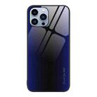 For iPhone 13 Pro Max Texture Gradient Glass TPU Phone Case (Dark Blue) - 1