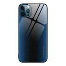 For iPhone 12 Pro Max Texture Gradient Glass TPU Phone Case(Blue) - 1