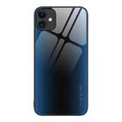 For iPhone 11 Texture Gradient Glass TPU Phone Case (Blue) - 1