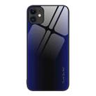 For iPhone 11 Texture Gradient Glass TPU Phone Case (Dark Blue) - 1